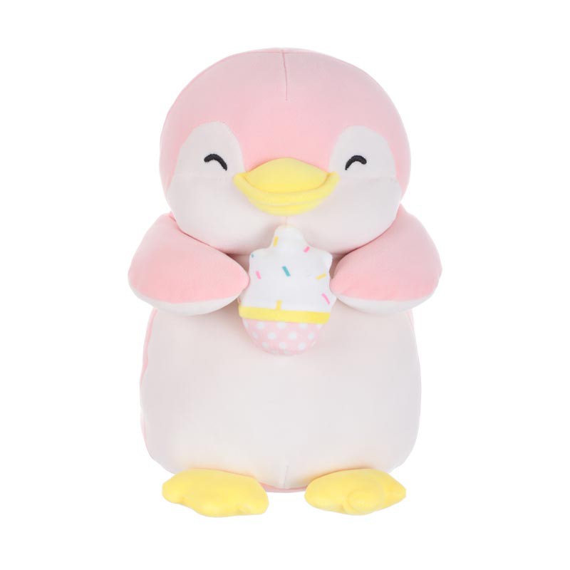 Gấu bông valentine chim cánh cụt hồng, icecream