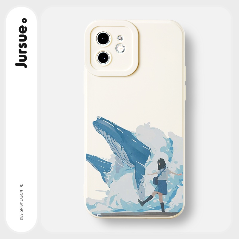 Ốp lưng JURSUE mềm chống sốc hoạt hình dễ thương đẹp cho iPhone 13 12 11 Pro Max SE 2020 X XR XS 8 7 ip 6S 6 Plus Y1939