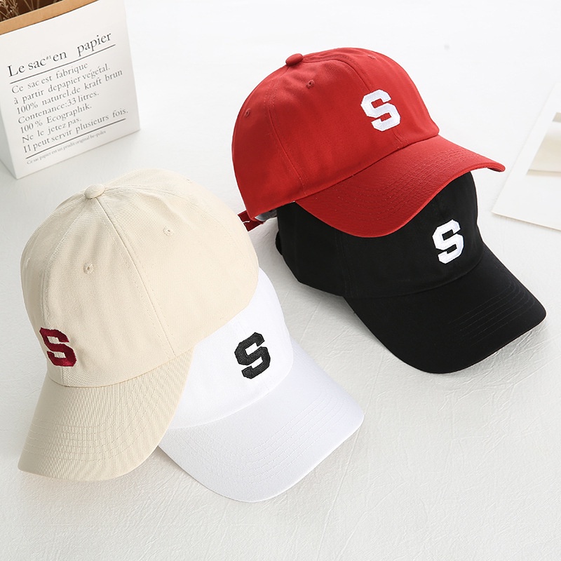Mũ Lưỡi Trai Thêu Chữ S, Nón Kết Chống Nắng Hàn Quốc Unisex