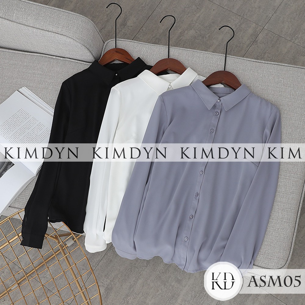 Áo sơ mi chiffon hai lớp thanh lịch KimDyn [KDASM05]