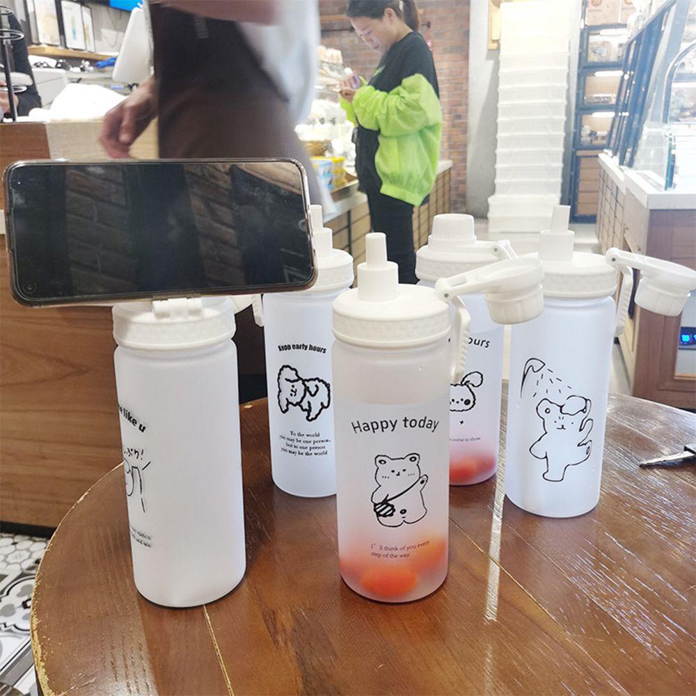 Bình Nước Nhựa Có Ống Hút Dung Tích 500ml Tiện Lợi Khi Đi Du Lịch