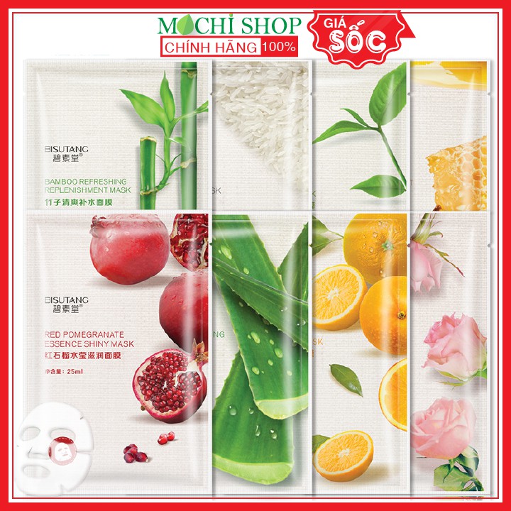 Mặt Nạ Trái Cây Rainbow Bisutang 8 Vị Dưỡng Trắng, Dưỡng Ẩm, Dưỡng Da Mụn Mask Nội Địa Trung Chính Hãng - MOCHI SHOP