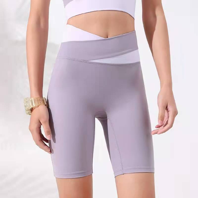 Quần đùi legging HOPPE FUMENG lưng cao thiết kế mỏng tập yoga phong cách đơn giản thời trang mới dành cho nữ