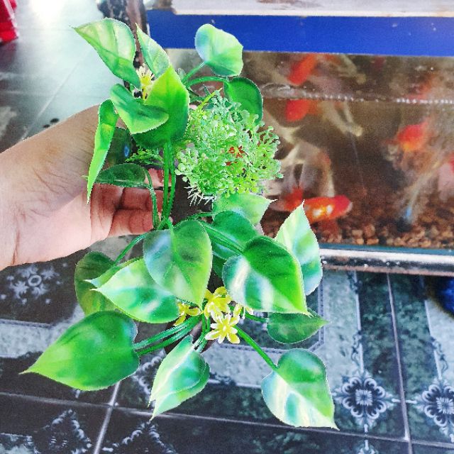 RONG GIẢ CÂY LỦA TRANG TRÍ HỒ CÁ NON BỘ 15cm
