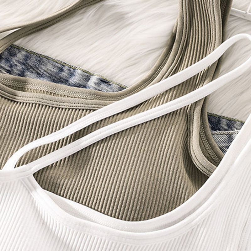 Xiangbao Áo Crop Top Hai Dây Lệch Vai Có Đệm Lót Gợi Cảm Cho Nữ