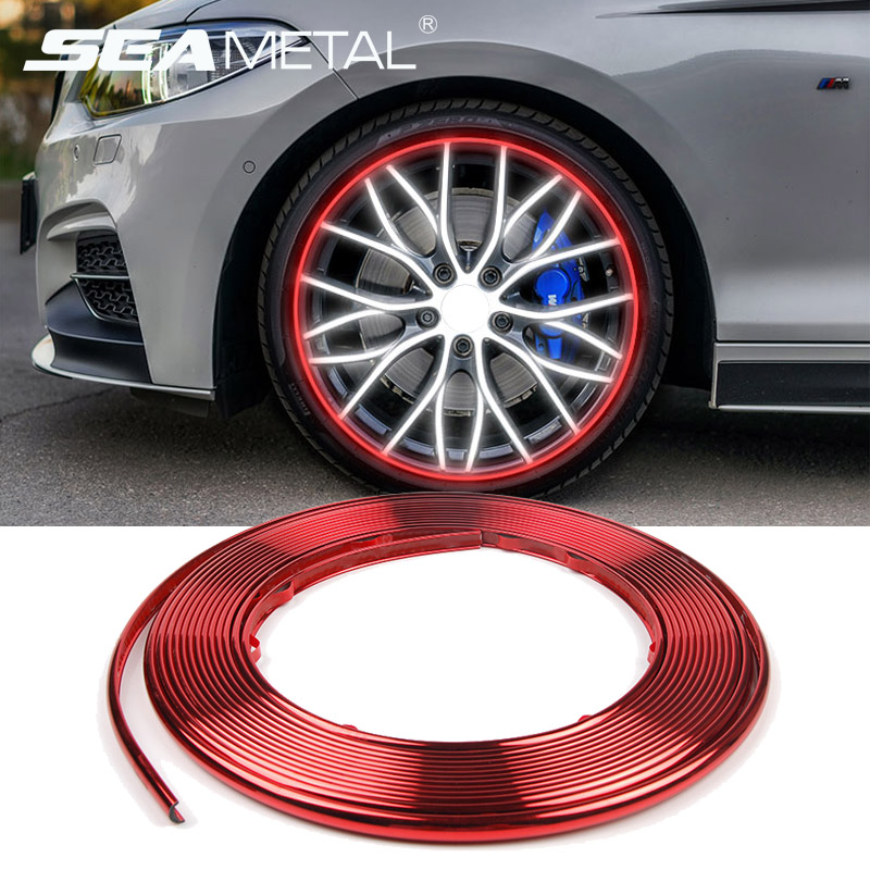 SEAMETAL Miếng dán trang trí vành bánh xe hơi/xe máy bằng sợi carbon chống thấm nước 8m