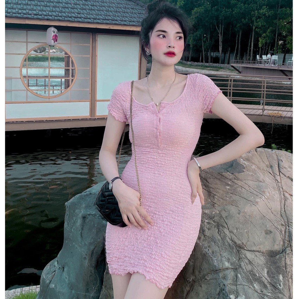 Đầm Body Len Xốp Cổ Vuông Váy Body Mongtoghi Siêu Tôn Dáng | BigBuy360 - bigbuy360.vn