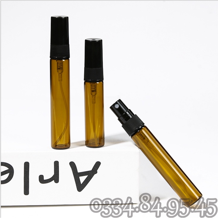 Chai chiết nước hoa  2ml 3ml 5ml 10ml NÂU nắp ĐEN- Lọ đựng thủy tinh xịt phun sương, vỏ chiết vial, phễu mini