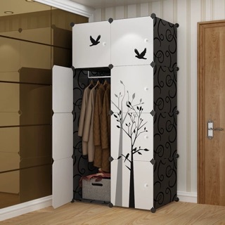 TỦ NHỰA QUẦN ÁO LẮP GHÉP 8 Ô Tặng kèm 1 treo đồ.