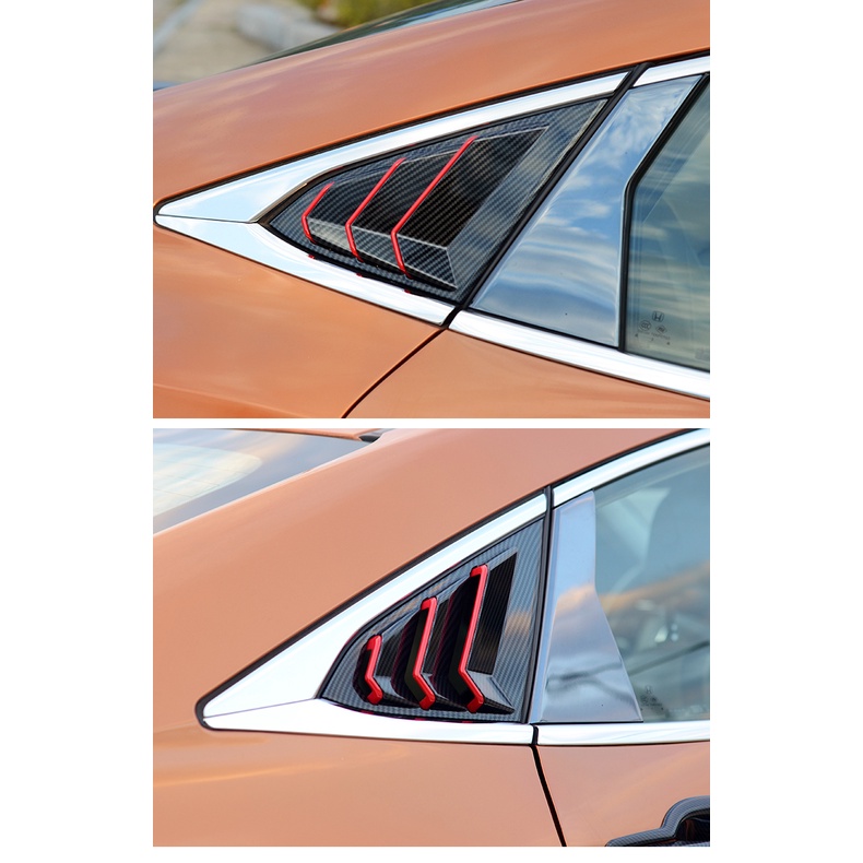 Ốp Viền Cửa Sổ Xe Hơi Hình Tam Giác Bằng Sợi Carbon Cao Cấp Cho HYS Honda Civic FC 2016-2020