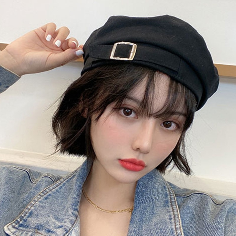 Mũ beret mỏng màu trơn thời trang mùa hè cho nữ