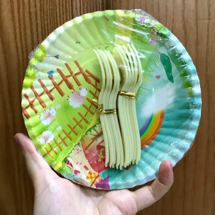 Ly, dĩa giấy sinh nhật (10 cái /set)