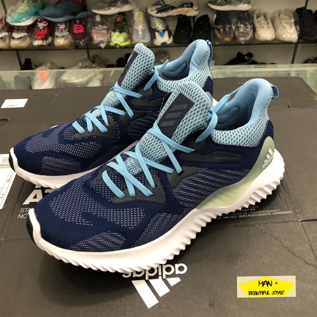 Giày thể thao Alphabounce Beyond xanh thẫm, giày chạy bộ siêu nhẹ siêu êm