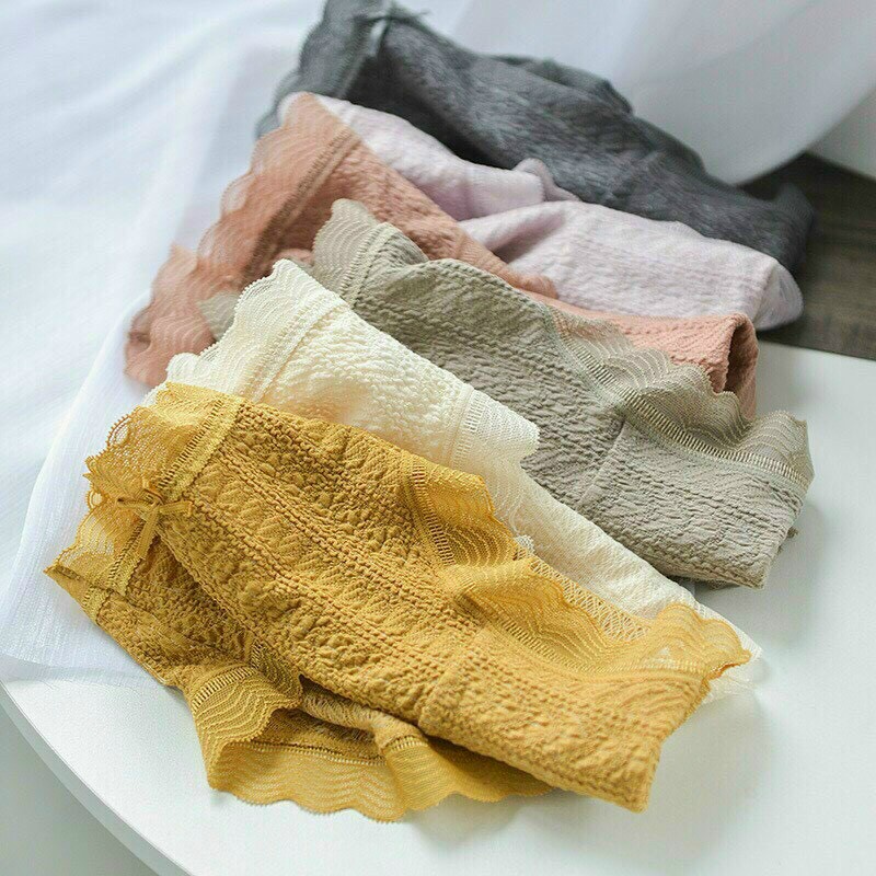 [Combo5 ] Quần Lót Nữ Cotton Dệt Kim 100% kháng khuẩn, viền ren ôm sát thoải mái thoáng mát tôn vòng 3 gợi cảm REN001