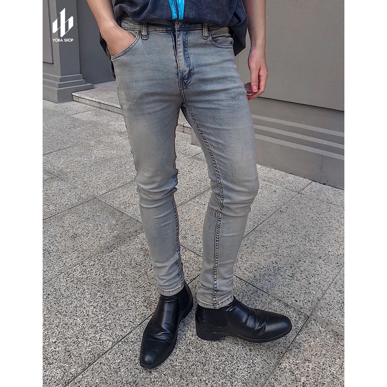 ] QUẦN JEANS DÀI NAM DIRTY WASH RÊU SLIMFIT TRƠN  SIÊU XỊN ĐẸP