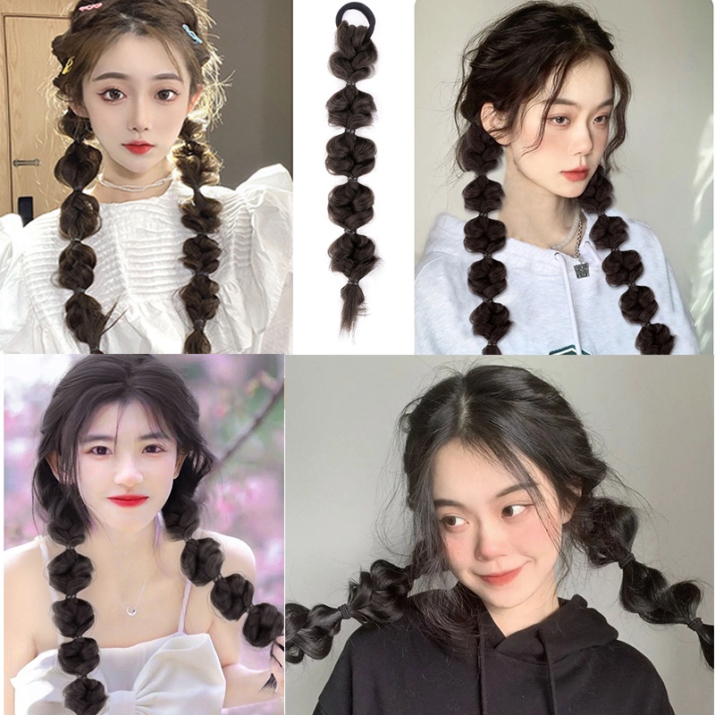 Tóc Đuôi Ngựa Giả Thắt Bím Dễ Thương Dành Cho Nữ