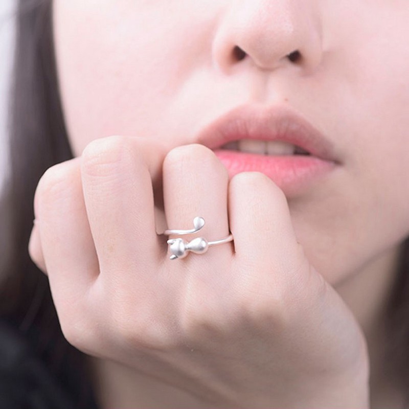 Aifei Jewellery Women Ring Cat 925 Sterling Silver R1333