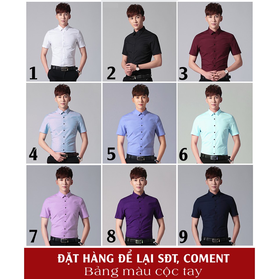 Áo Sơ Mi Nam trắng tay ngắn Cotton lụa [Thời Trang Nam]