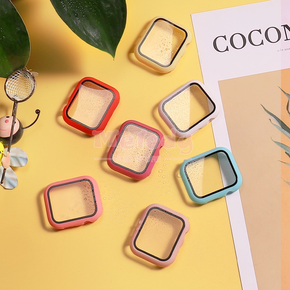 Ốp mặt đồng hồ kèm miếng dán bảo vệ mặt đồng hồ Apple Watch iWatch 6 5 4 3 SE 44mm 40mm 42mm 38mm