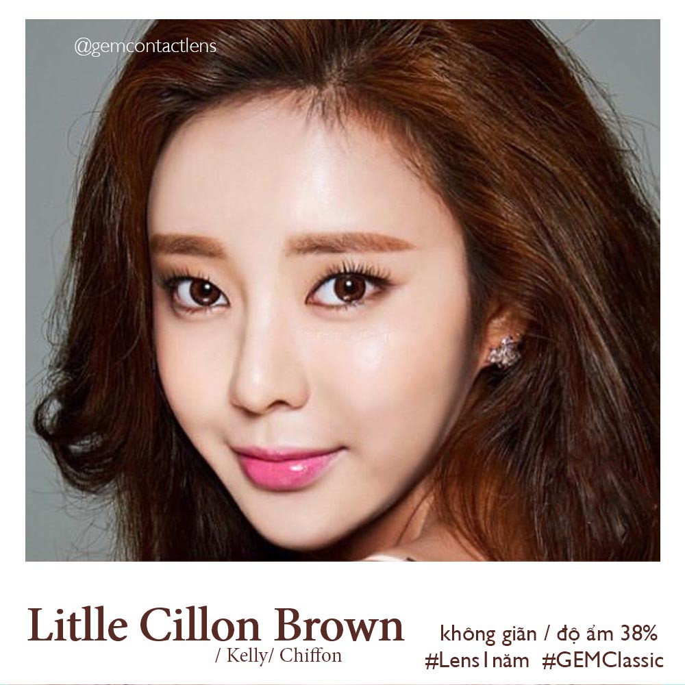 Lens giãn tròng KELLY/ CHIFFON/ LITTLE CILLON BROWN - HSD 1 NĂM