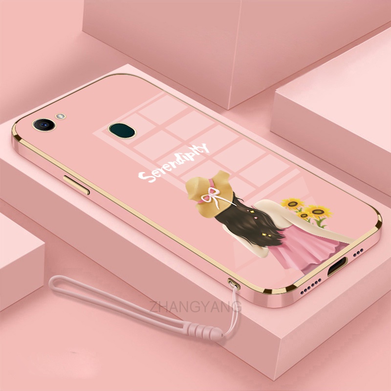 ốp lưng OPPO F7 F5 Ốp Điện Thoại TPU Silicon Viền Mạ Màu Hình Cô Gái Xinh Đẹp Cho OPPO F7 F5