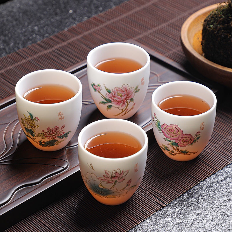 Bộ Ấm Chén Trà Bằng Sứ Màu Trắng Tự Nhiên Trang Trí Nhà Cửa/Văn Phòng