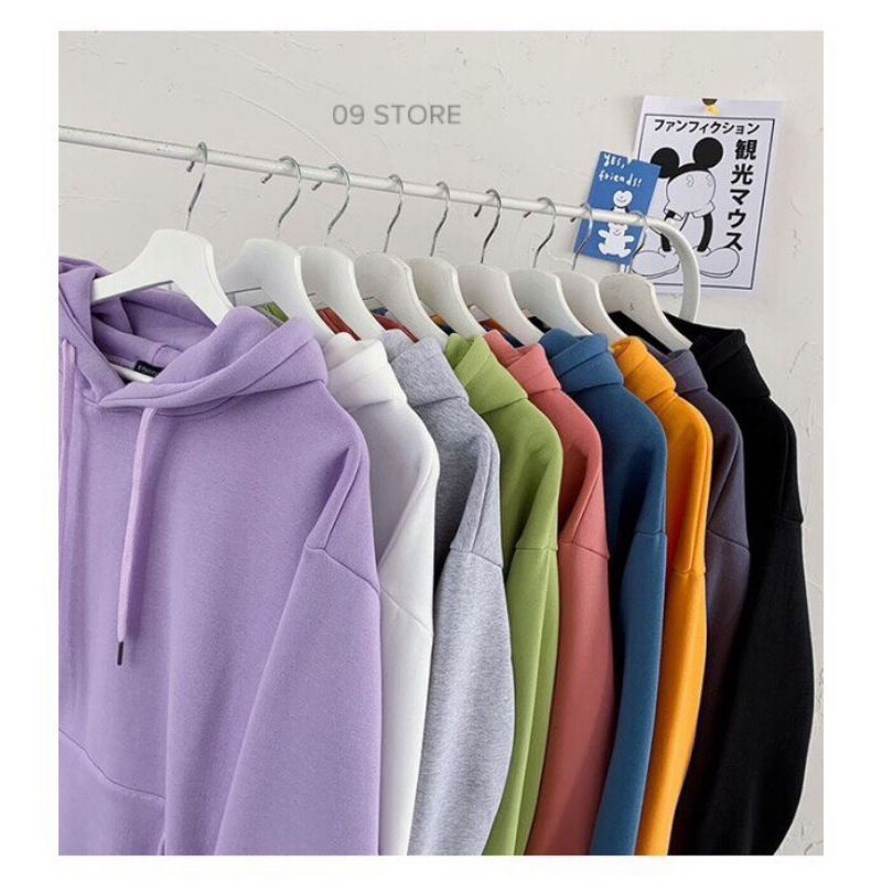 Áo hoodie trơn, áo nỉ trơn có mũ phong cách Hàn Quốc | BigBuy360 - bigbuy360.vn
