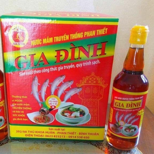 Nước mắm Phan Thiết hiệu Gia Đình loại 1-  500ml- chai thuỷ tinh