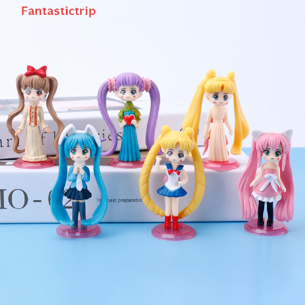 [Fantastictrip] Set 6 Mô Hình Thủy Thủ Mặt Trăng Mini Trang Trí Mới