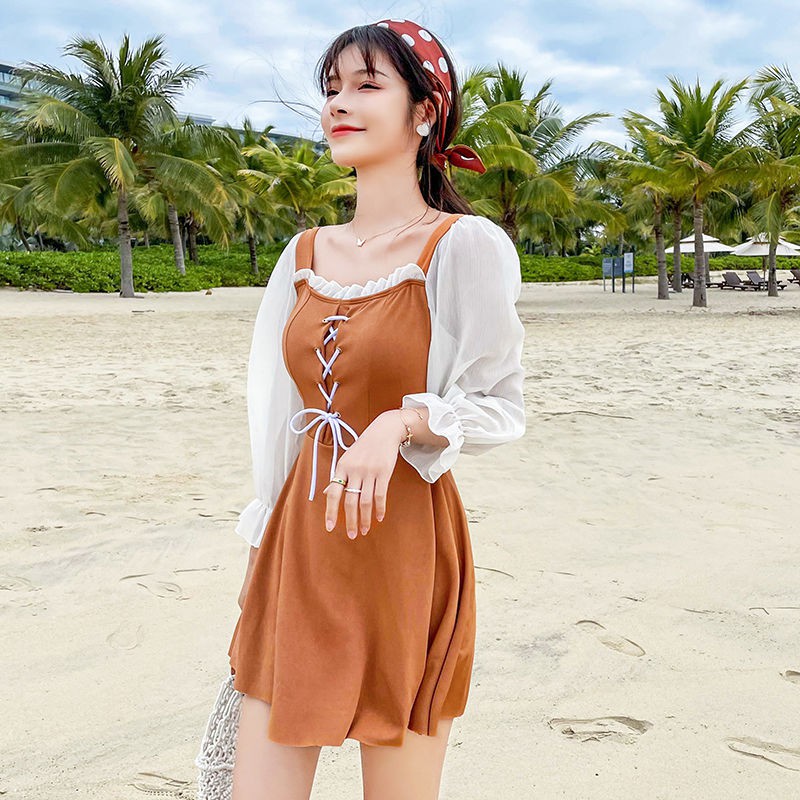 Tủ đựng & Hộp lưu trữÁo tắm một mảnh nước nóng màu đỏ lưới xẻ tà kiểu mới nữ dáng dài chống nắng Bảo thủ Thương h | BigBuy360 - bigbuy360.vn