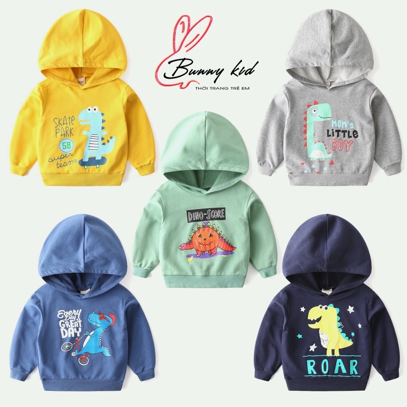 Áo nỉ hoodie bé trai WAPYPY, áo nỉ có mũ cho bé chất cotton (SY3919)