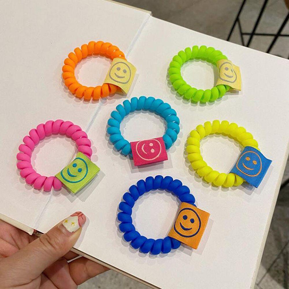 Dây Buộc Tóc Đuôi Ngựa Mặt Cười Màu Dạ Quang Phong Cách Hàn Quốc Độc Đáo Cho Nữ MXGOODS Giá Đỡ