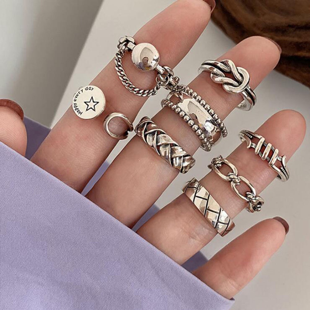 Nhẫn đeo ngón tay nhiều kiểu dáng thời trang tùy chọn Vintage dành cho nam nữ