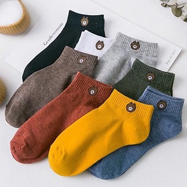 Tất gấu brown cổ ngắn Tất nhiều màu dễ thương cute