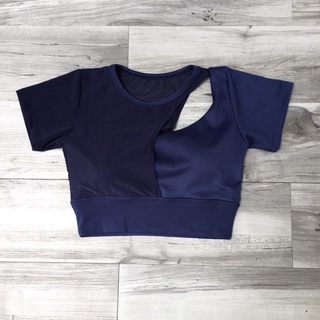 [ Ảnh Thật Trải Sàn ] Crop Top Lệch Vai Giọt Nước