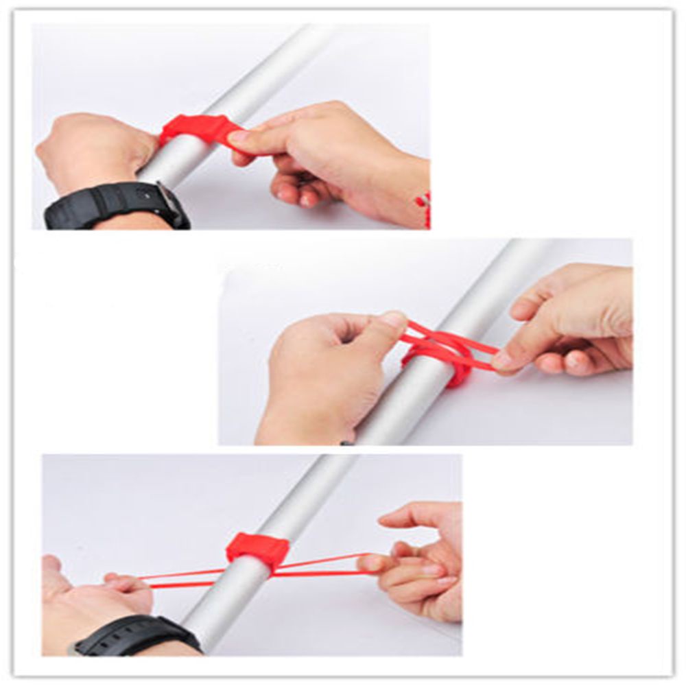 Dây buộc điện thoại bằng silicon co giãn gắn tay lái xe đạp tiện dụng