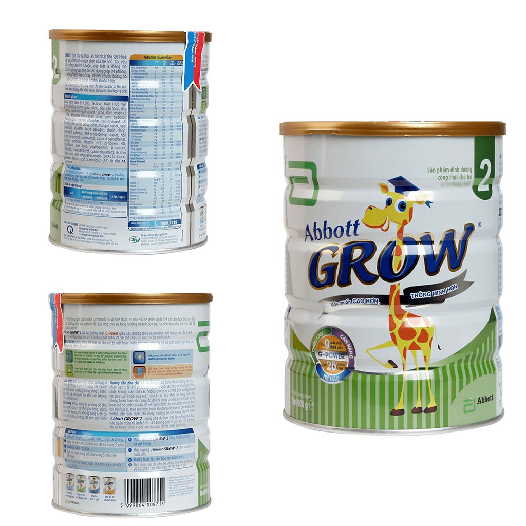 Sữa bột Abbott Grow 1,2,3,4 900g