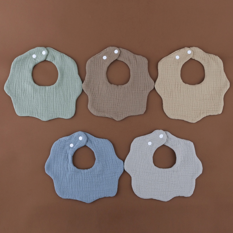 Yếm Ăn Bằng Cotton Muslin Mềm Mại Xoay 360 Độ Cho Bé Sơ Sinh