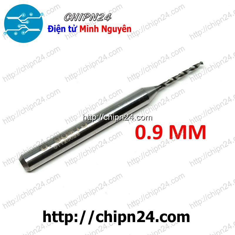 [1 CÂY] Mũi khoan mạch in CNC HỢP KIM 0.9mm (Mạch điện tử, PCB)