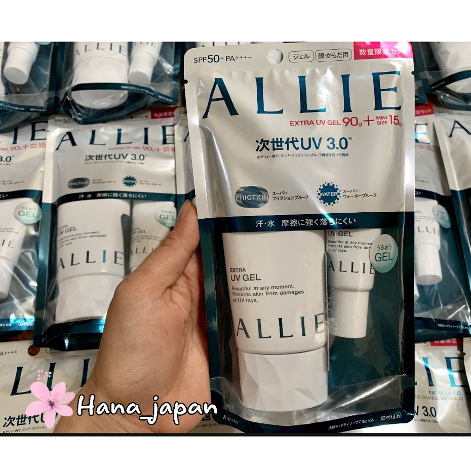 (Mẫu Mới 3.0 + Tặng kèm) Kem chống nắng ALLIE EXTRA UV GEL KANEBO 90gr Nội Địa Nhật + Tặng kèm tuýp 15gr