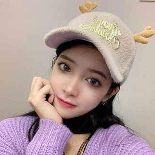 Christmas hat Christmas gift winter warm baseball cap cute Christmas reindeer hat cotton sports cap