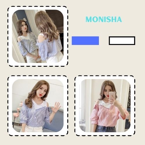 SET Áo Sơ Mi Lệch Vai + Quần Short Denim Rách Lưới