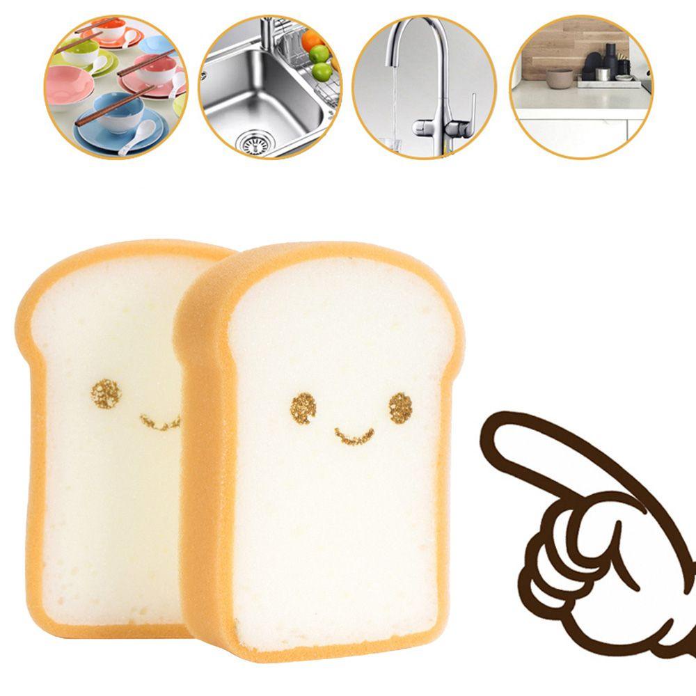 AUGUSTINE Dishwashing Sponge Cute 2PCS Double-sided Decontamination Kitchen Accessories Strong Water Absorption Scrubber