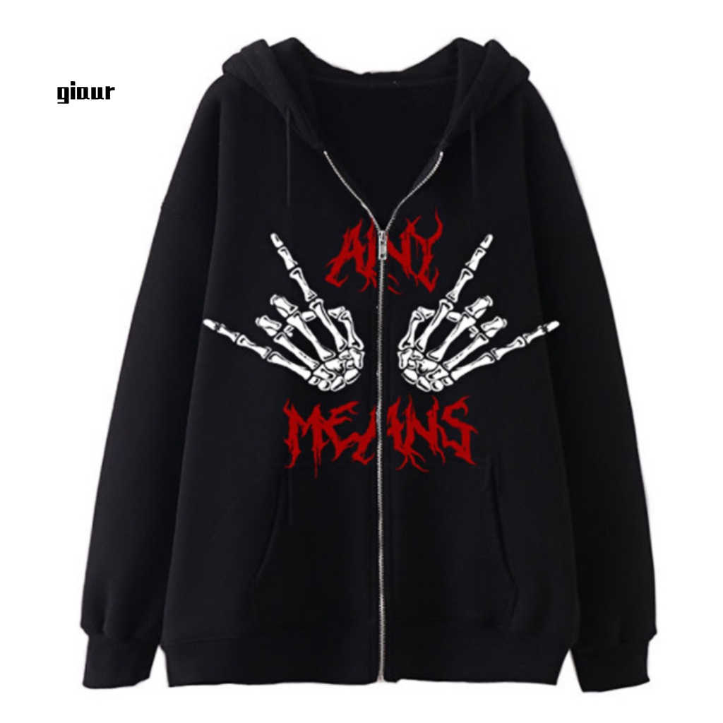 Áo Khoác Hoodie Phối Màu Tương Phản Kiểu Halloween Cá Tính