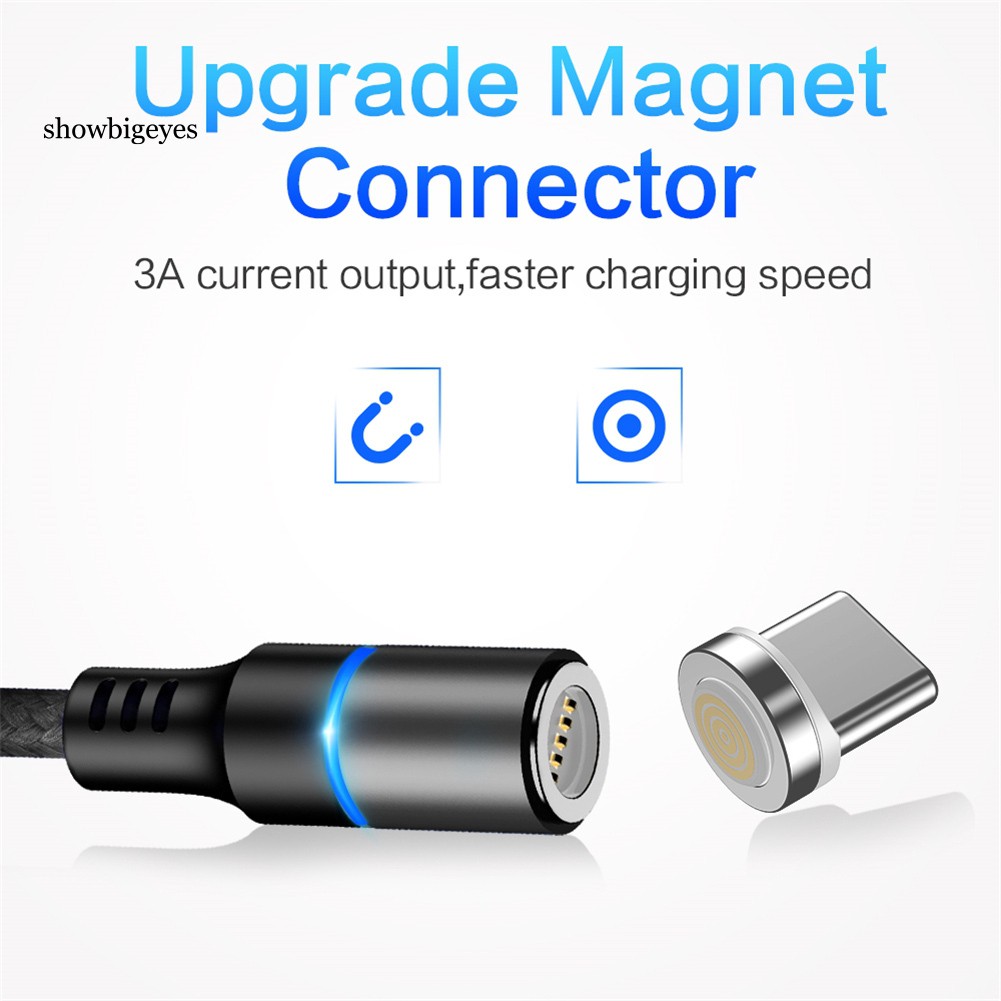 Cáp sạc nhanh từ tính 3A Micro USB Type-C cho Android iPhone