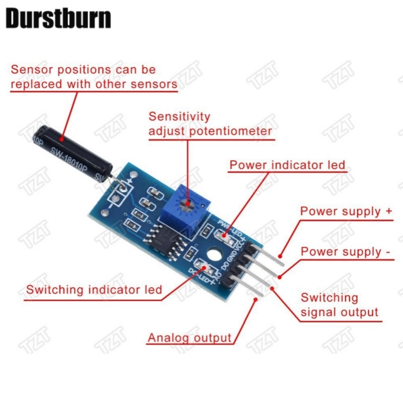 Mạch mô-đun rung cảm biến chống trộm SW-1080p