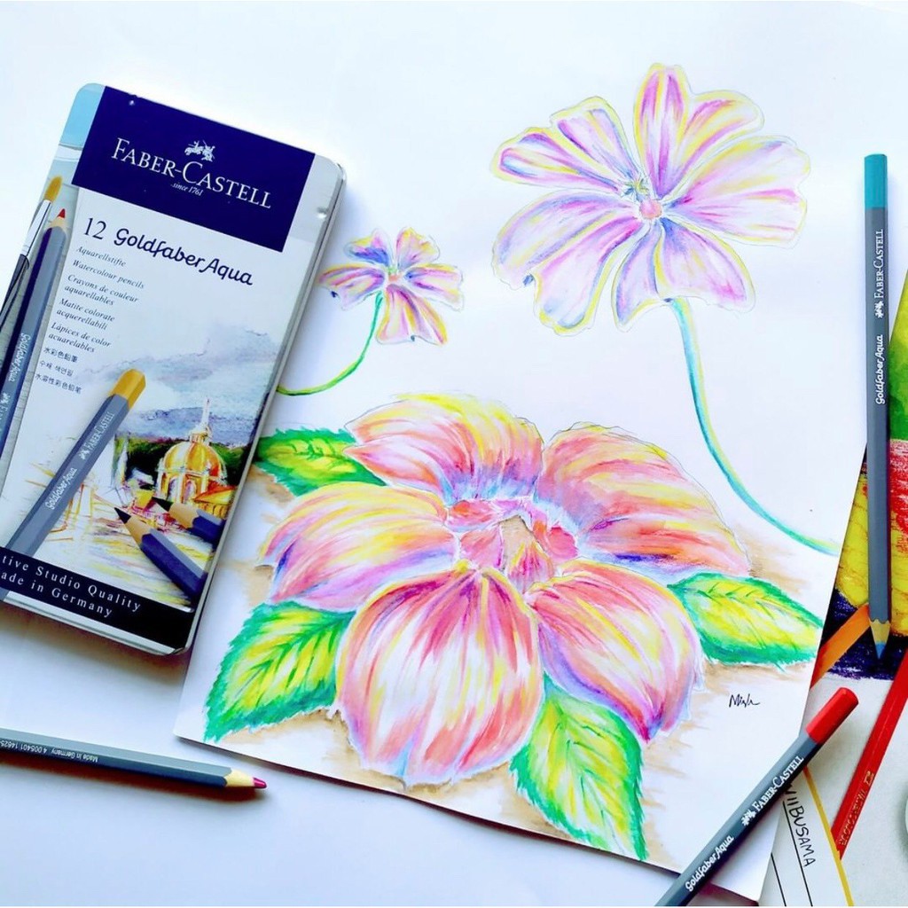 ❣️Chì màu nước GOLDFABER AQUA❣️-12/24/36 màu (hộp thiếc) - Chính hãng Faber-castell