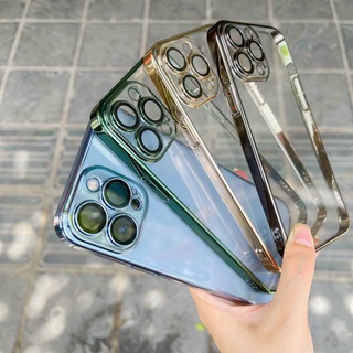 Ốp lưng X&M trong cứng viền màu cho iPhone 12 Pro Max, 13 Pro Max Full bảo vệ cụm và mắt camera bất tử không ố màu