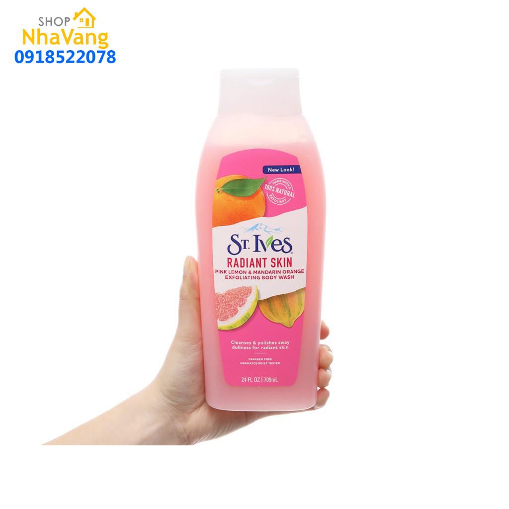 HCM Sữa tắm làm sáng da Hương Cam Chanh St. Ives Even & Bright body wash 709ml