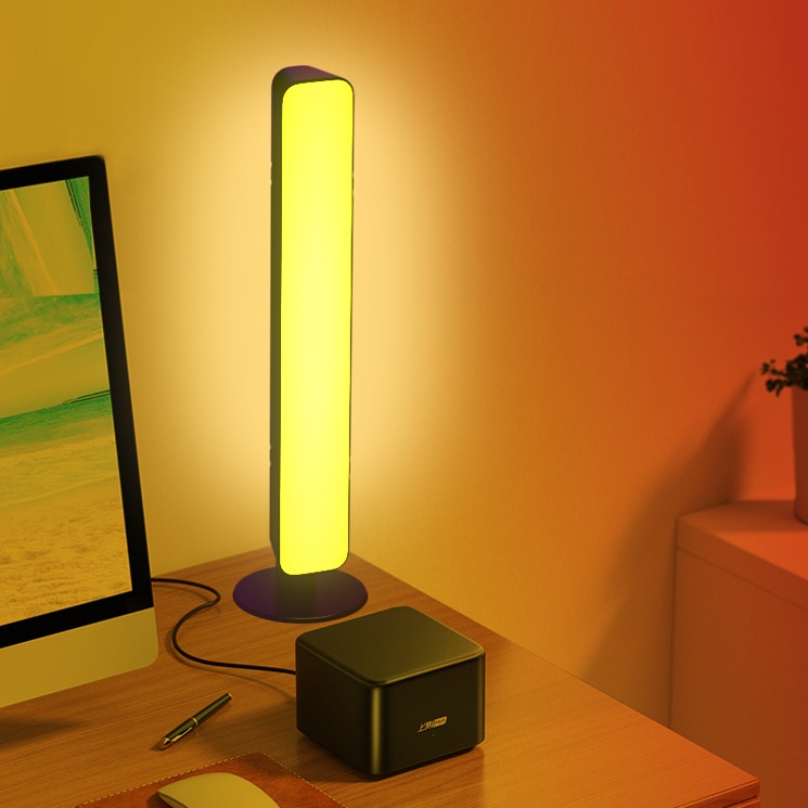 Cây Đèn LED RGB Trang Trí PC & Ô Tô Và Decor Phòng Cực Kì Đẹp Chỉnh Màu Và Chế Độ Nháy Qua Remote Cao 33cm.
